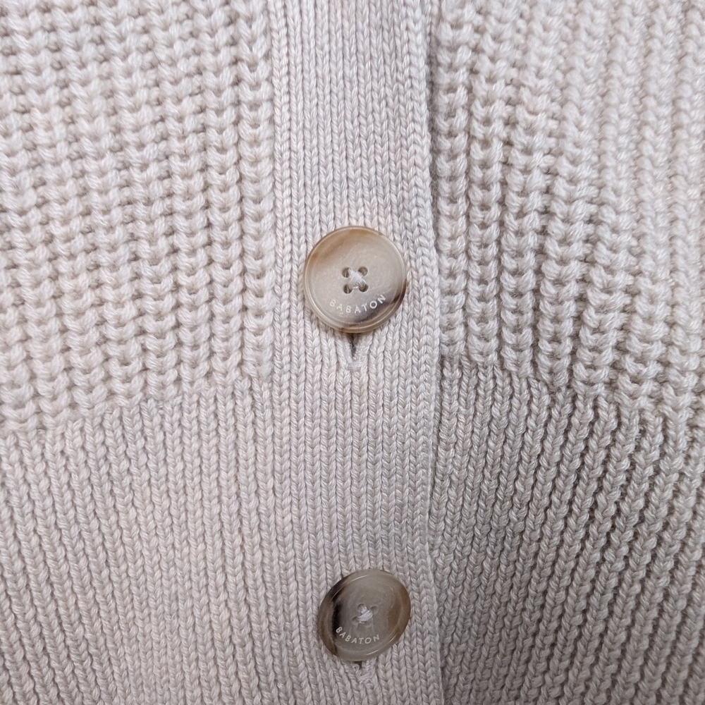 Babaton Cream Ribbed V-Neck Button Cardigan - Picture 6 of 13